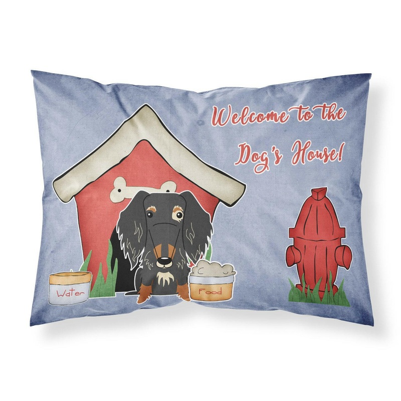 Dog House Collection Wire Haired Dachshund Dapple Fabric Standard Pillowcase  Artistic Decorative Front, White Back BB2882PILLOWCASE