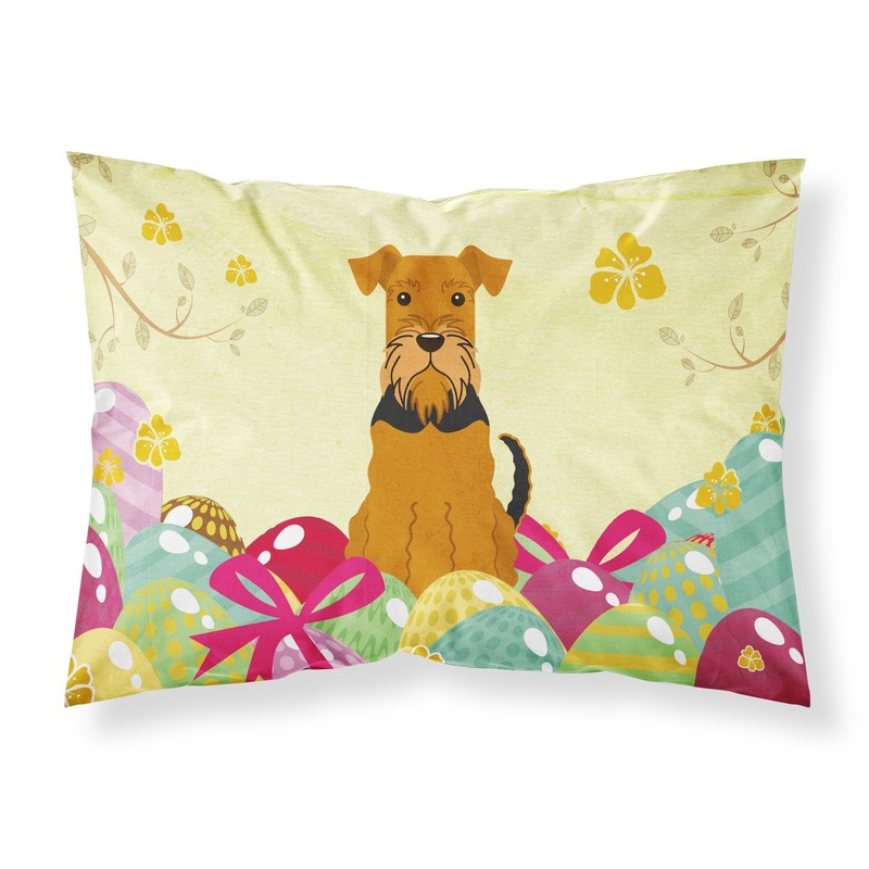 Easter Eggs Airedale Fabric Standard Pillowcase  Artistic Decorative Front, White Back BB6041PILLOWCASE