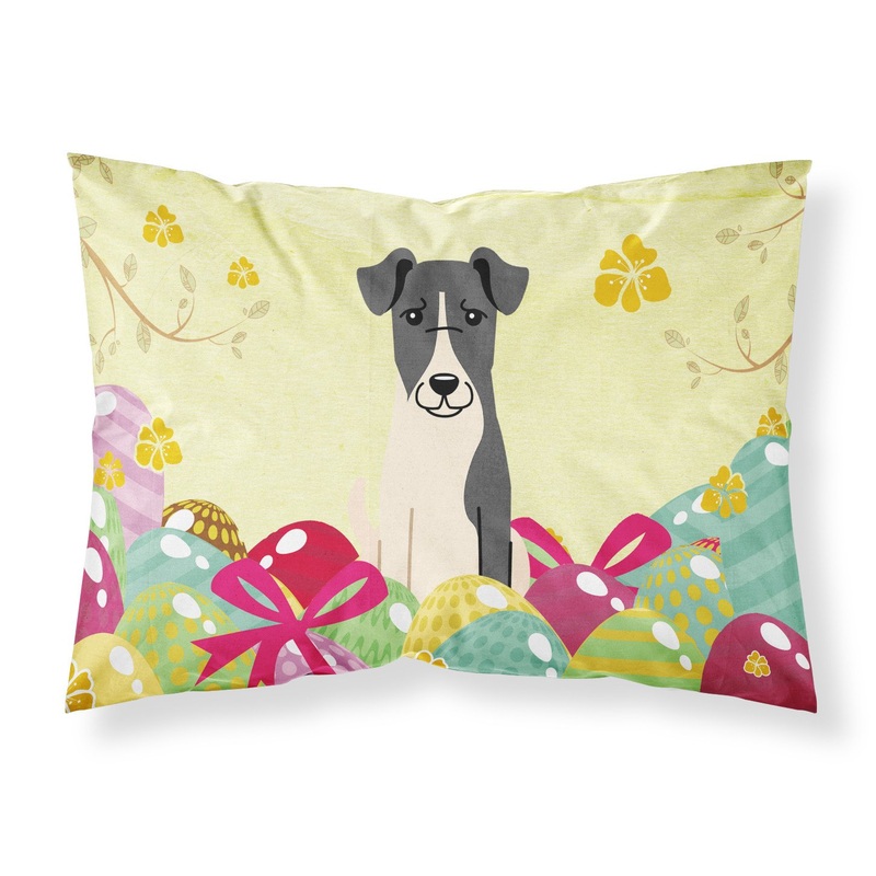 Easter Eggs Smooth Fox Terrier Fabric Standard Pillowcase  Artistic Decorative Front, White Back BB6098PILLOWCASE