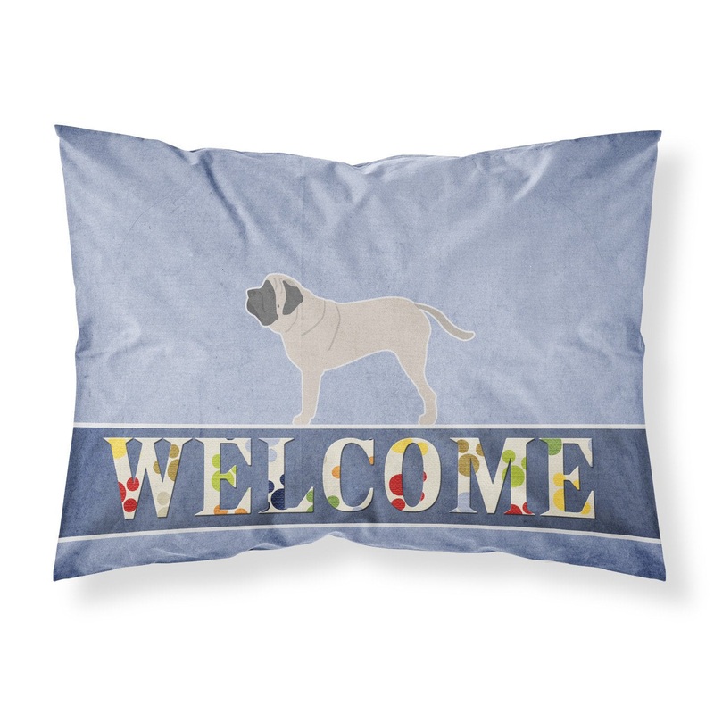 English Mastiff Welcome Fabric Standard Pillowcase  Artistic Decorative Front, White Back BB5560PILLOWCASE