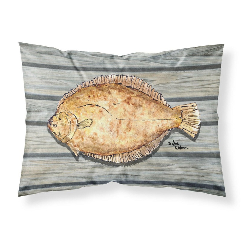 Fish Flounder Standard Pillowcases  Artistic Decorative Front, Crisp White Back