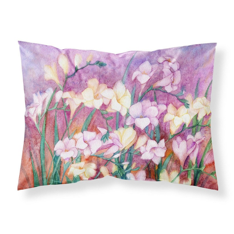 Freesias Fabric Standard Pillowcase  Artistic Decorative Front, White Back IBD0249PILLOWCASE