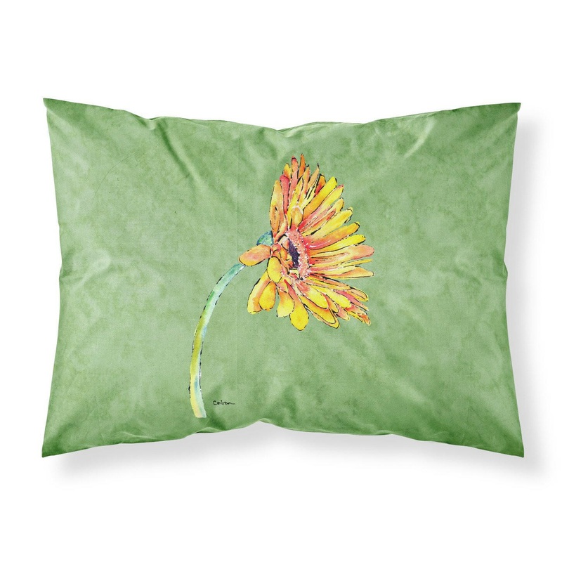 Gerber Daisy Orange Standard Pillowcases  Artistic Decorative Front, Crisp White Back
