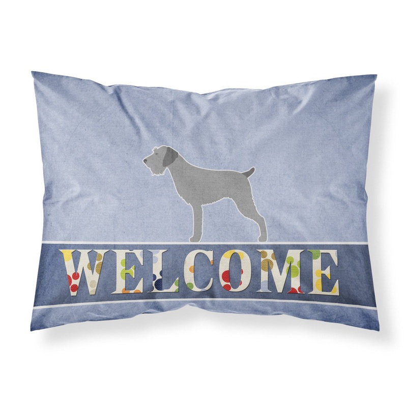 German Wirehaired Pointer Welcome Fabric Standard Pillowcase  Artistic Decorative Front, White Back BB5515PILLOWCASE