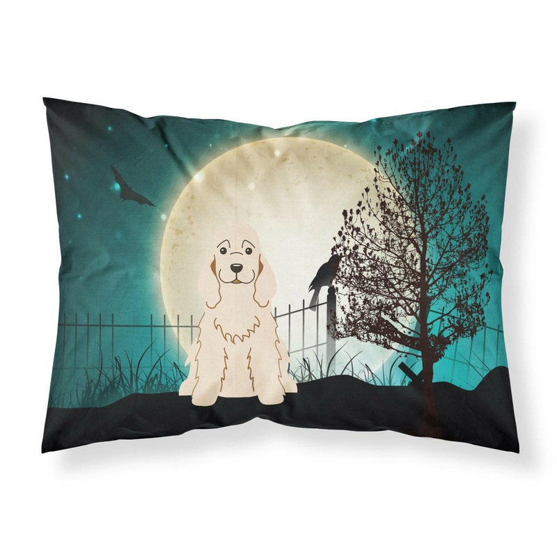 Halloween Scary Cocker Spaniel Buff Fabric Standard Pillowcase  Artistic Decorative Front, White Back BB2284PILLOWCASE