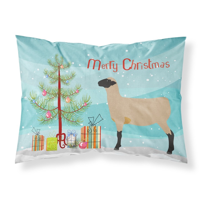 Hampshire Down Sheep Christmas Fabric Standard Pillowcase  Artistic Decorative Front, White Back BB9343PILLOWCASE