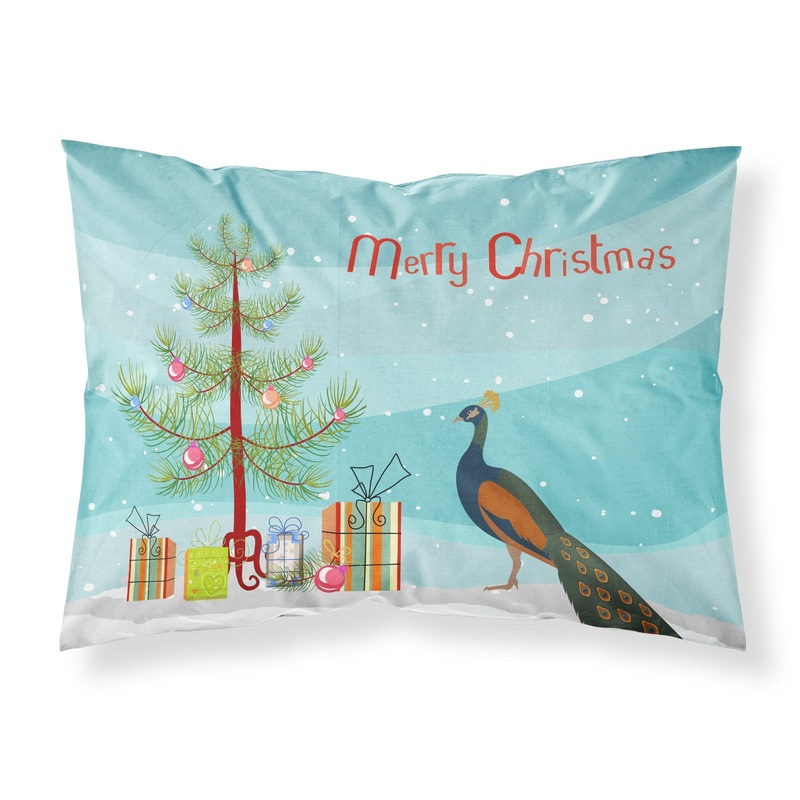 Indian Peacock Peafowl Christmas Fabric Standard Pillowcase  Artistic Decorative Front, White Back BB9292PILLOWCASE