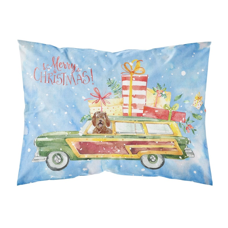 Merry Christmas Labradoodle  Standard Pillowcase  Artistic Decorative Front, White Back CK2411PILLOWCASE