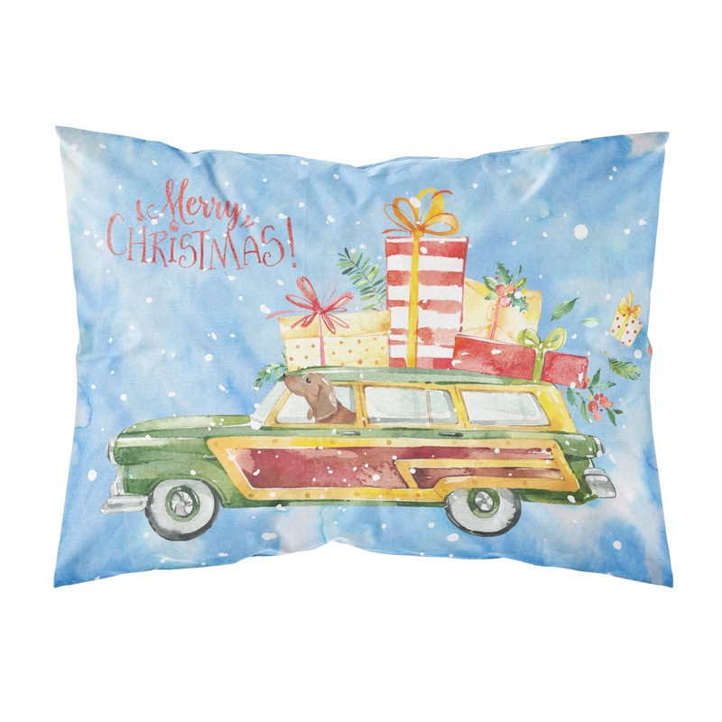 Merry Christmas Red Dachshund  Standard Pillowcase  Artistic Decorative Front, White Back CK2465PILLOWCASE
