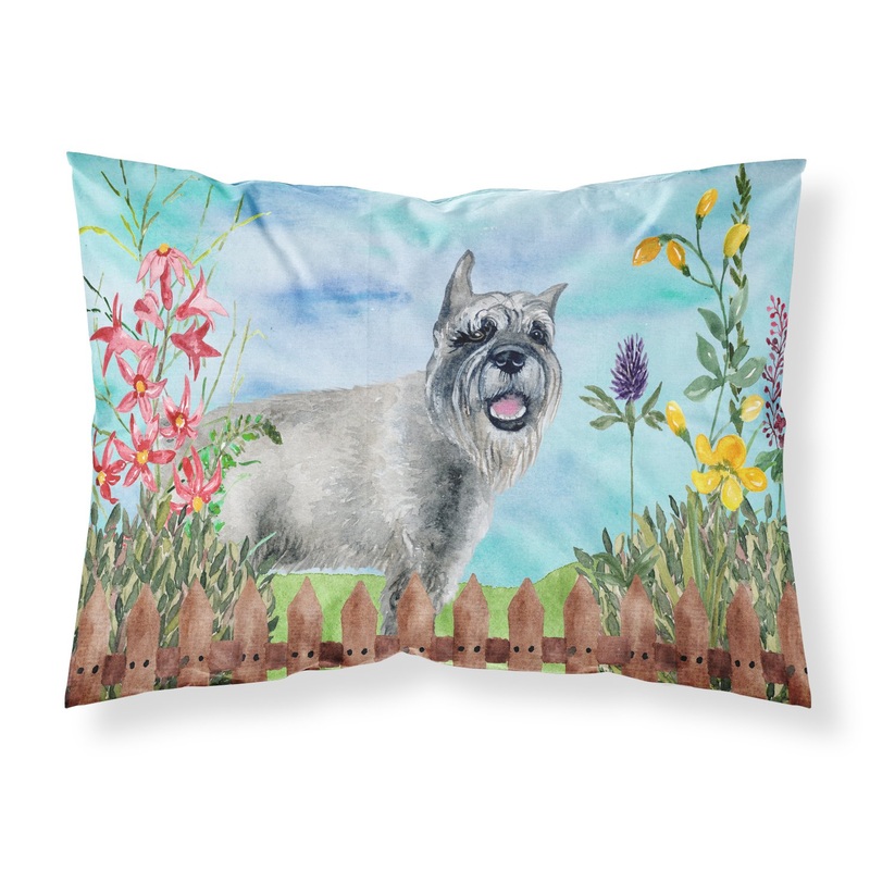 Schnauzer Spring  Standard Pillowcase  Artistic Decorative Front, White Back CK1224PILLOWCASE