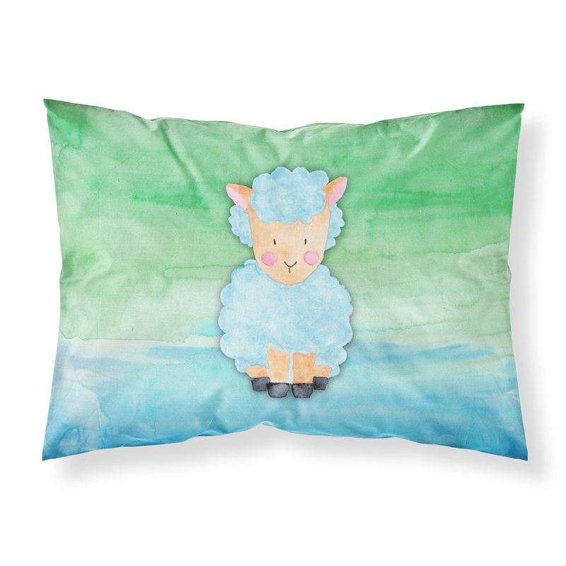 Sheep Lamb Watercolor Fabric Standard Pillowcase  Artistic Decorative Front, White Back BB7414PILLOWCASE
