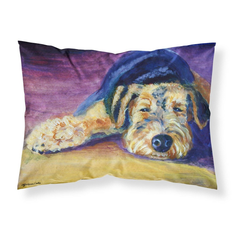 Snoozer Airedale Terrier Fabric Standard Pillowcase  Artistic Decorative Front, White Back 7344PILLOWCASE