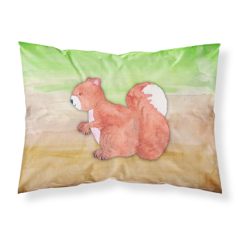 Squirrel Watercolor Fabric Standard Pillowcase  Artistic Decorative Front, White Back BB7431PILLOWCASE