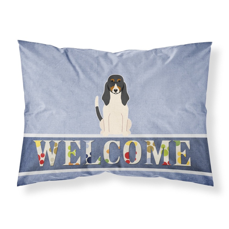 Swiss Hound Welcome Fabric Standard Pillowcase  Artistic Decorative Front, White Back BB5625PILLOWCASE