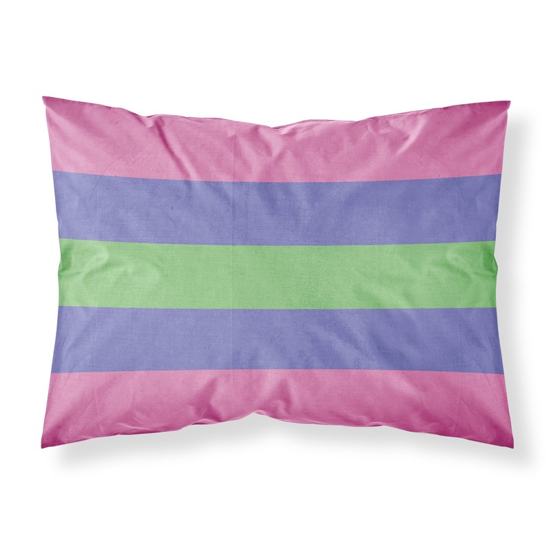 Trigender Pride Fabric Standard Pillowcase  Artistic Decorative Front, White Back