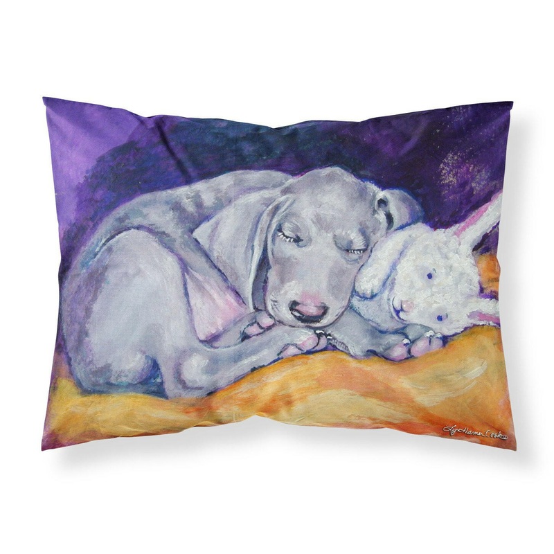 Weimaraner Snuggle Bunny Fabric Standard Pillowcase  Artistic Decorative Front, White Back 7354PILLOWCASE