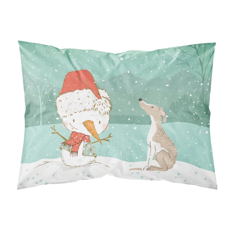 Whippet Snowman Christmas  Standard Pillowcase  Artistic Decorative Front, White Back CK2079PILLOWCASE