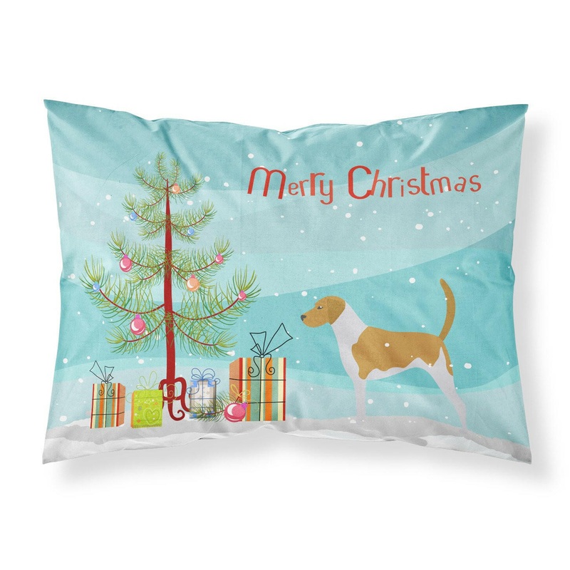 American Foxhound Merry Christmas Tree Fabric Standard Pillowcase  Artistic Decorative Front, White Back BB2916PILLOWCASE