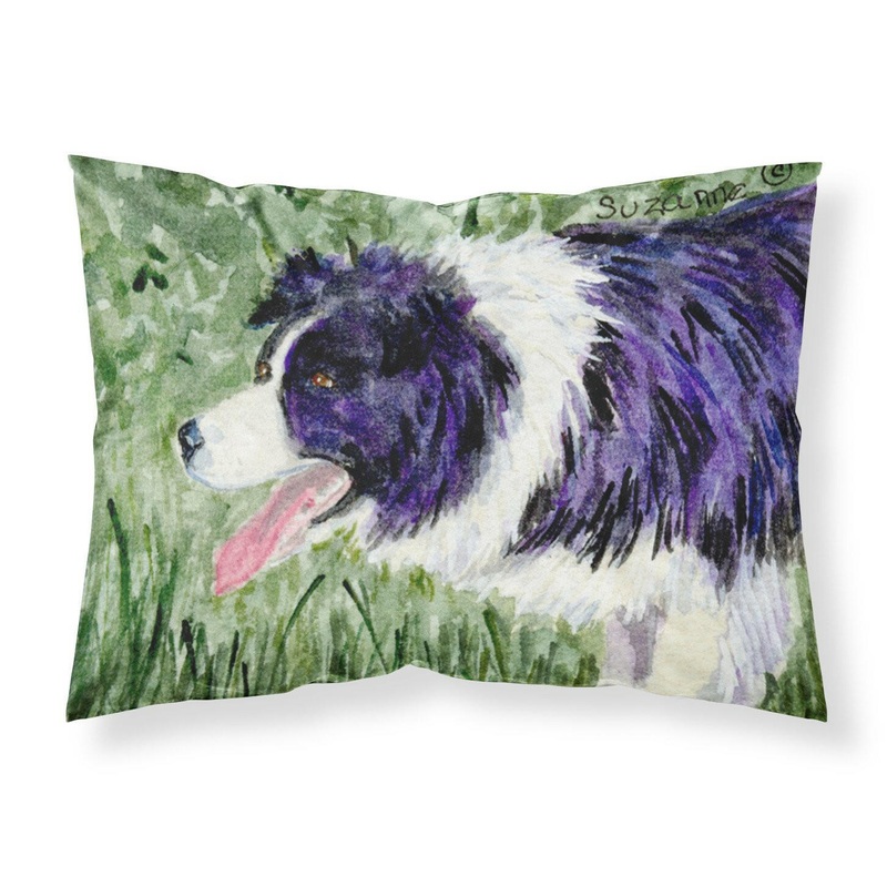 Border Collie Standard Pillowcases  Artistic Decorative Front, Crisp White Back