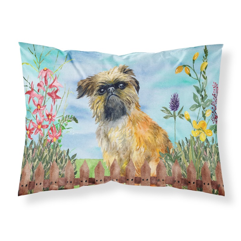 Brussels Griffon Spring  Standard Pillowcase  Artistic Decorative Front, White Back CK1249PILLOWCASE