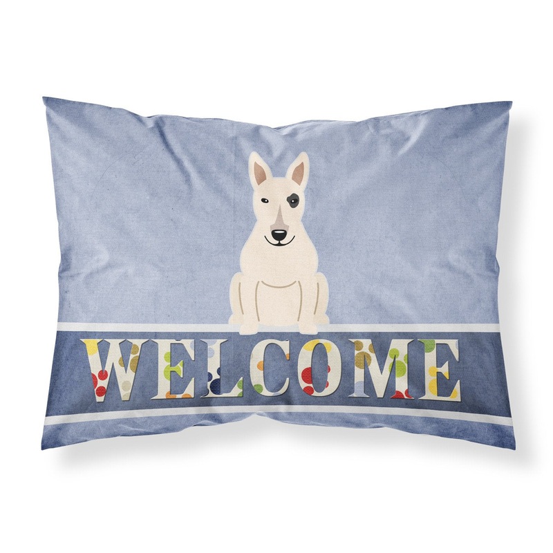 Bull Terrier White Welcome Fabric Standard Pillowcase  Artistic Decorative Front, White Back BB5719PILLOWCASE