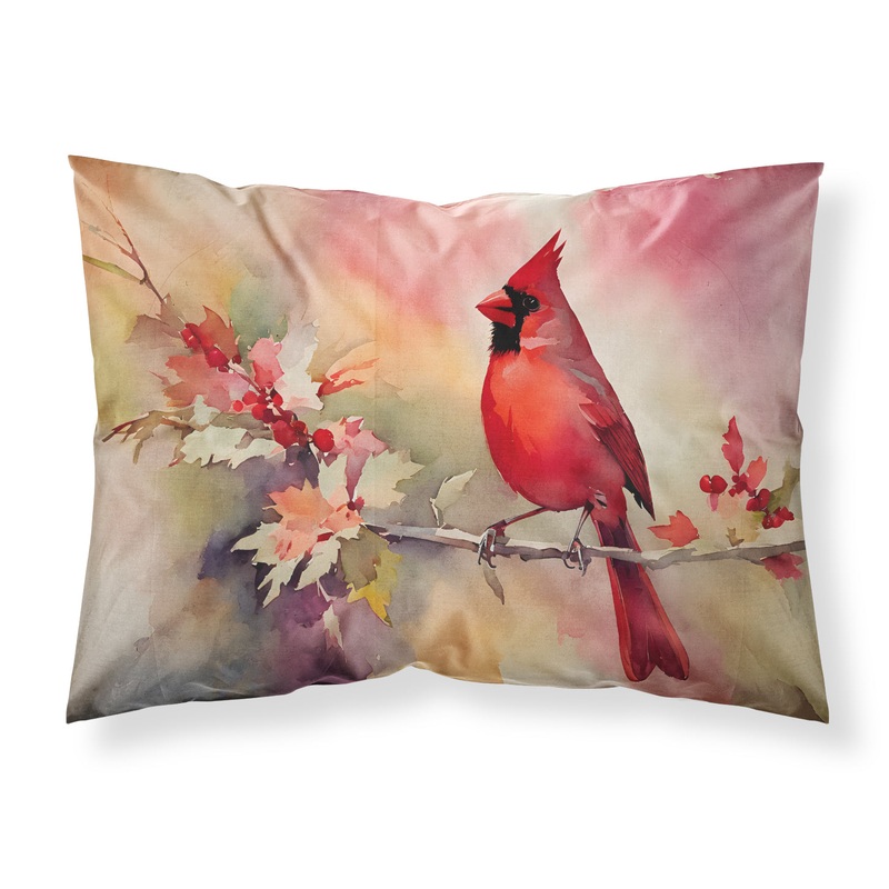 Cardinal Standard Pillowcase  Artistic Decorative Front, White Back