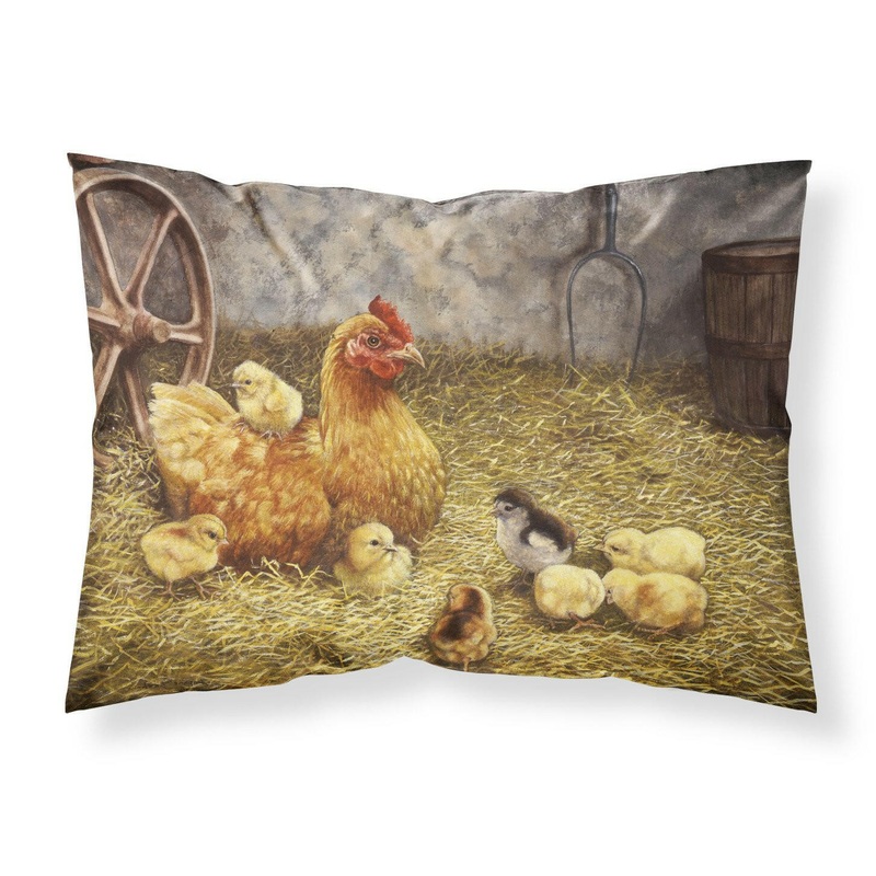 Chicken Hen and Her Chicks Fabric Standard Pillowcase  Artistic Decorative Front, White Back BDBA0176PILLOWCASE