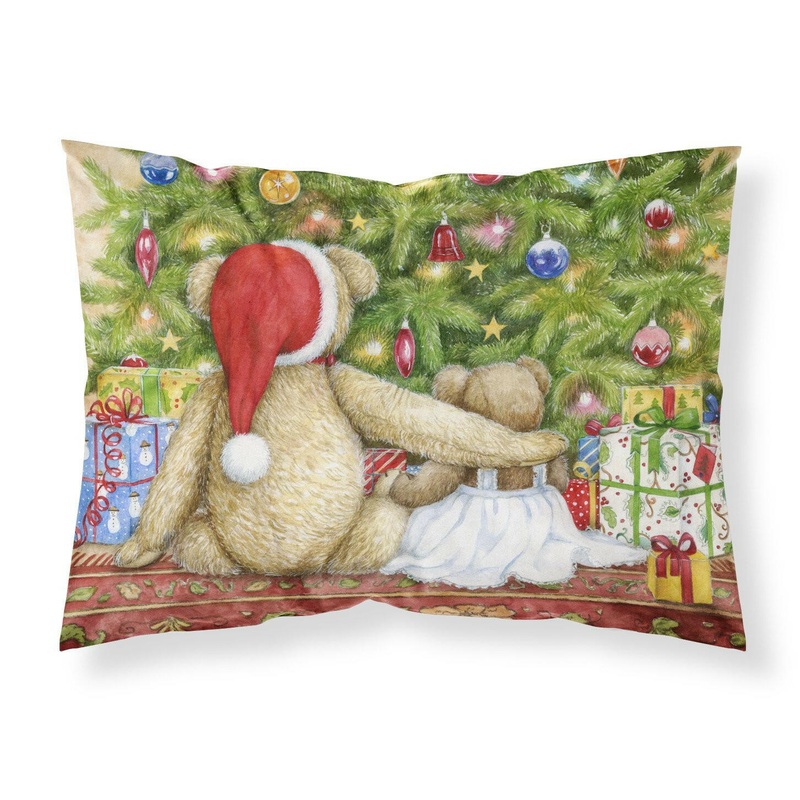 Christmas Teddy Bears with Tree Fabric Standard Pillowcase  Artistic Decorative Front, White Back CDCO0415PILLOWCASE
