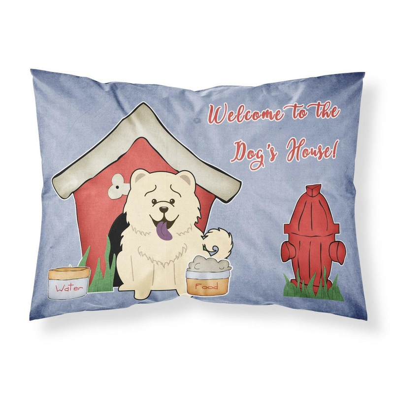 Dog House Collection Chow Chow White Fabric Standard Pillowcase  Artistic Decorative Front, White Back BB2894PILLOWCASE