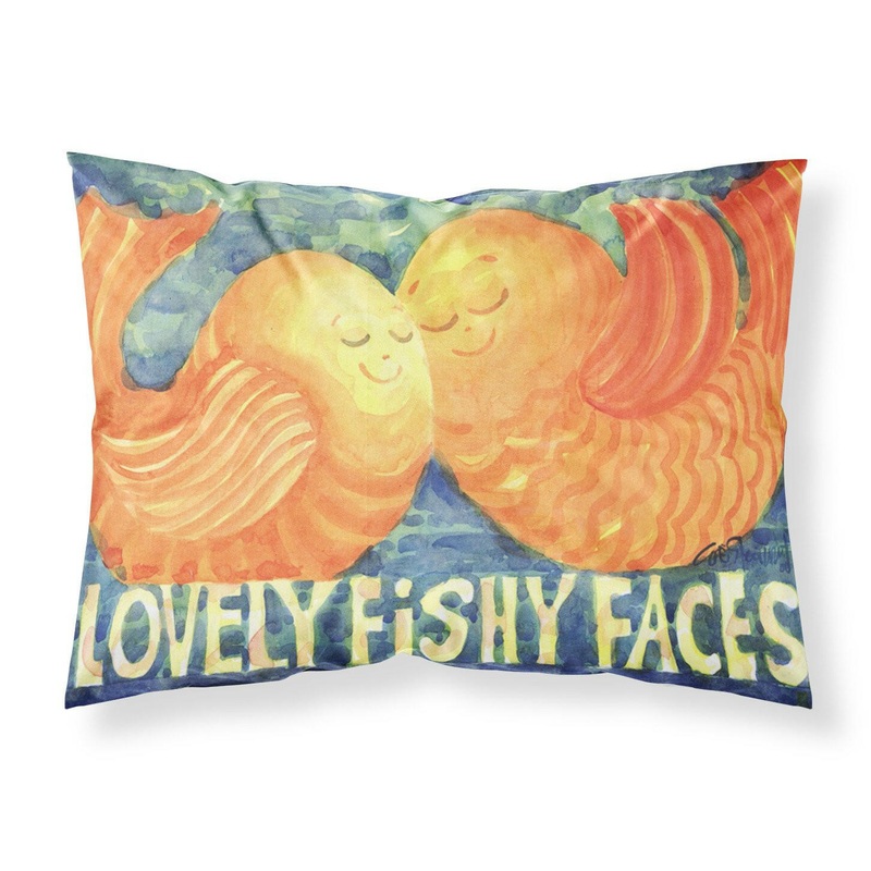 Fish - Kissing Fish Standard Pillowcases  Artistic Decorative Front, Crisp White Back