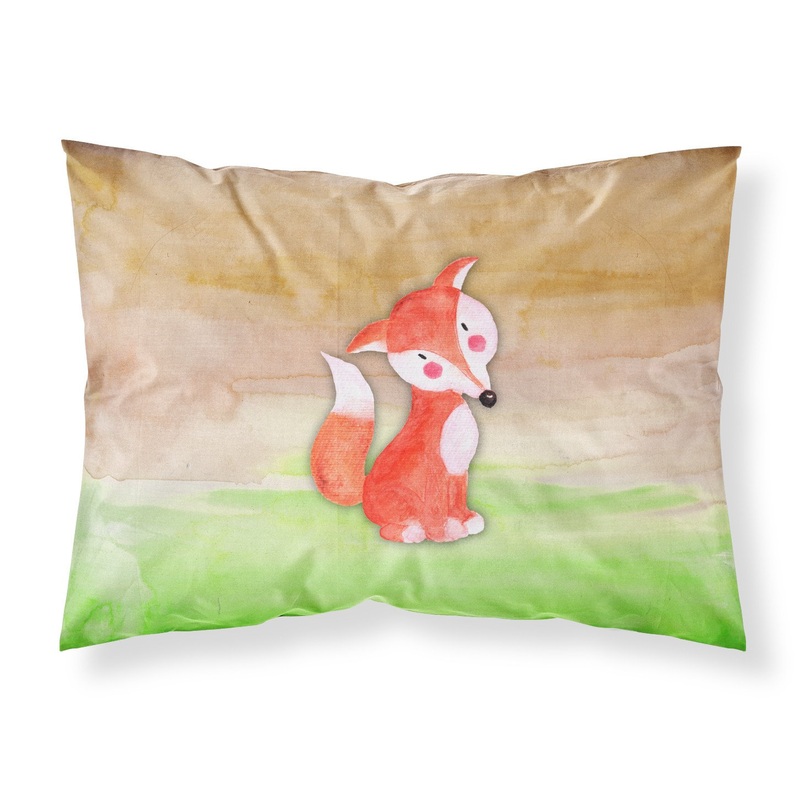 Fox Watercolor Fabric Standard Pillowcase  Artistic Decorative Front, White Back BB7436PILLOWCASE