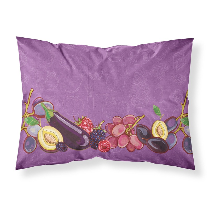 Fruits and Vegetables in Purple Fabric Standard Pillowcase  Artistic Decorative Front, White Back BB5132PILLOWCASE