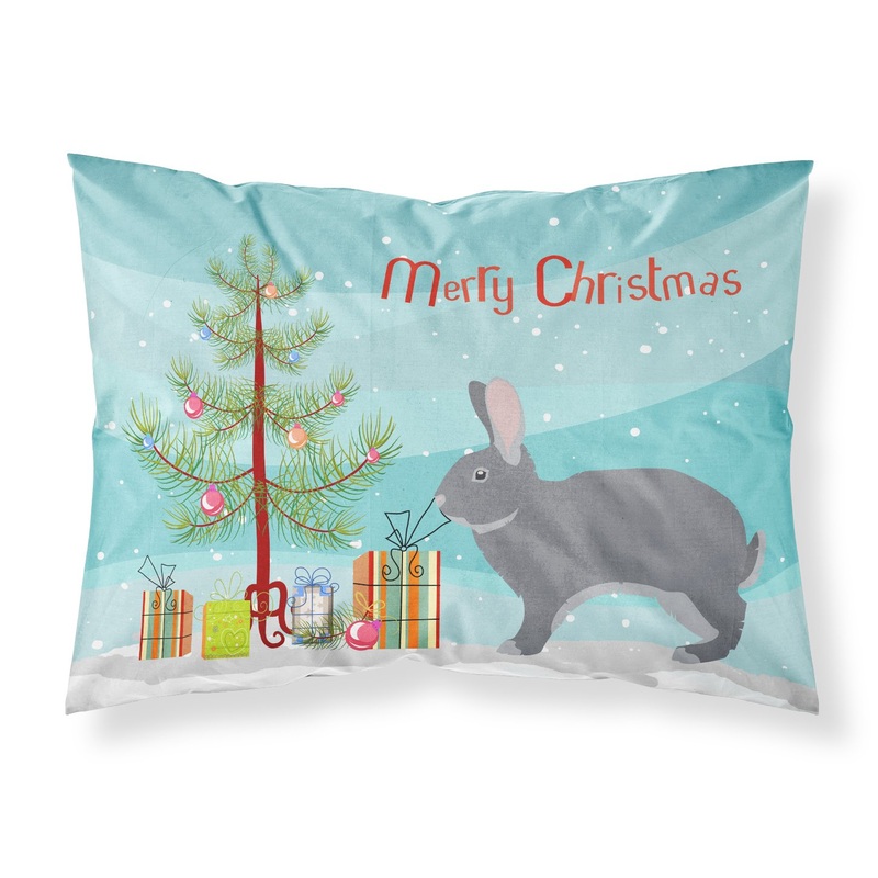 Giant Chinchilla Rabbit Christmas Fabric Standard Pillowcase  Artistic Decorative Front, White Back BB9333PILLOWCASE