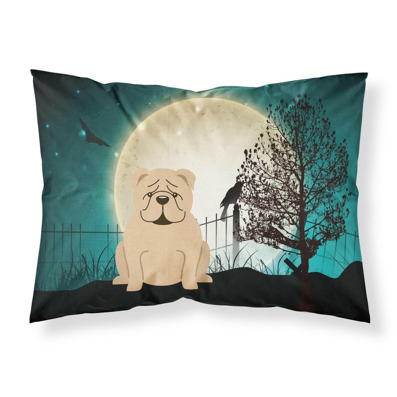 Halloween Scary  English Bulldog Fawn Fabric Standard Pillowcase  Artistic Decorative Front, White Back BB2314PILLOWCASE