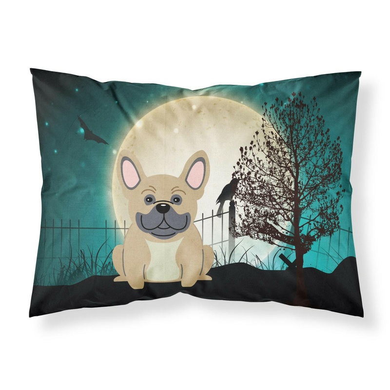 Halloween Scary French Bulldog Cream Fabric Standard Pillowcase  Artistic Decorative Front, White Back BB2200PILLOWCASE