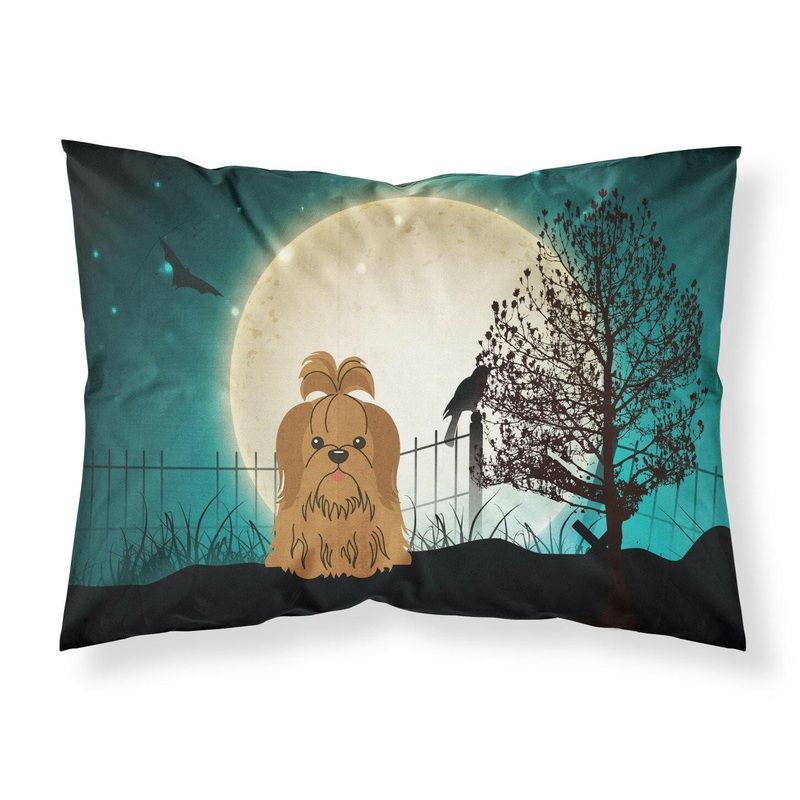 Halloween Scary Shih Tzu Chocolate Fabric Standard Pillowcase  Artistic Decorative Front, White Back BB2276PILLOWCASE