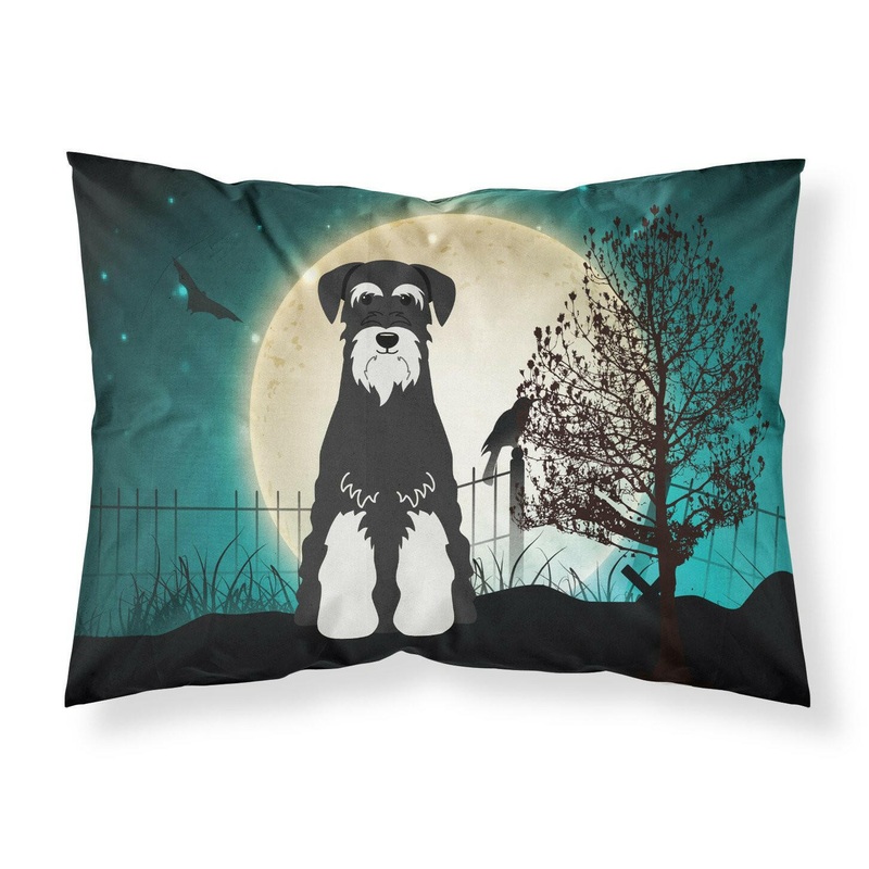 Halloween Scary Standard Schnauzer Salt and Pepper Fabric Standard Pillowcase  Artistic Decorative Front, White Back BB2223PILLOWCASE
