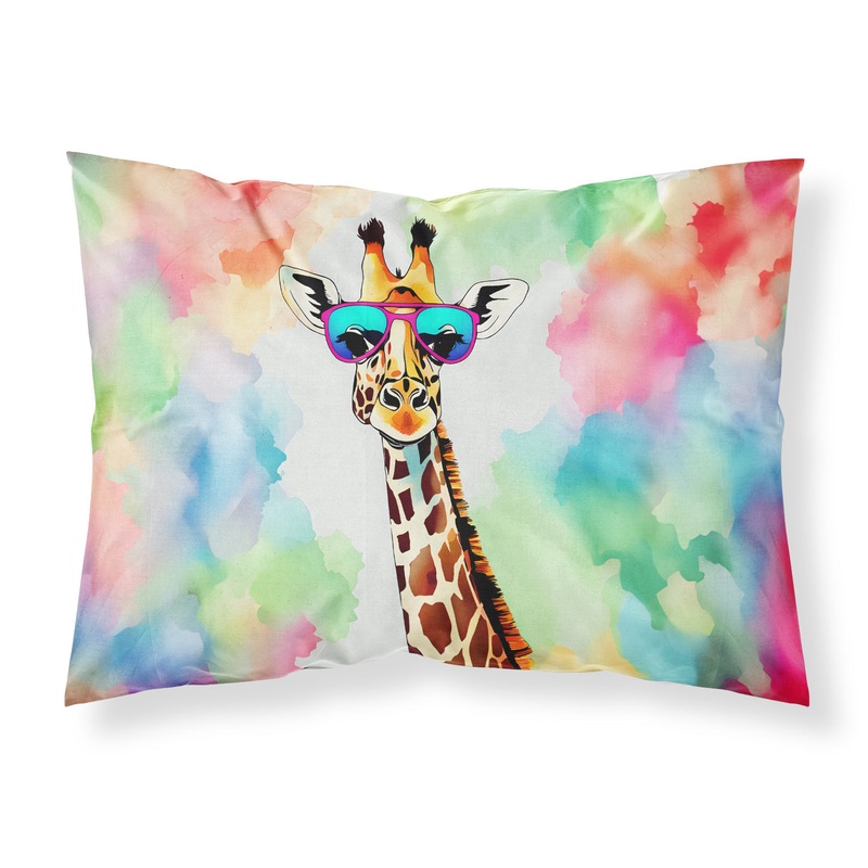Hippie Animal Giraffe Standard Pillowcase  Artistic Decorative Front, White Back