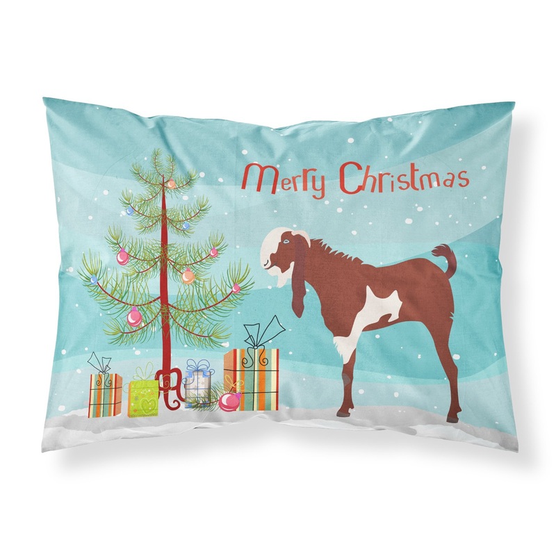 Jamnapari Goat Christmas Fabric Standard Pillowcase  Artistic Decorative Front, White Back BB9257PILLOWCASE