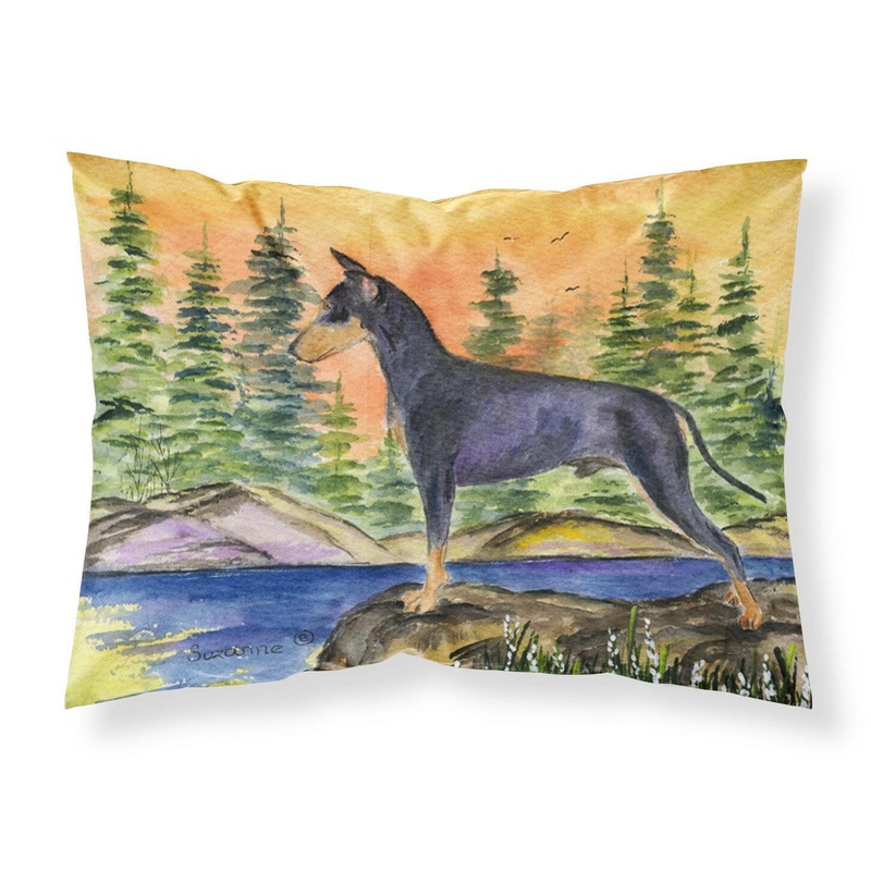 Manchester Terrier Standard Pillowcases  Artistic Decorative Front, Crisp White Back