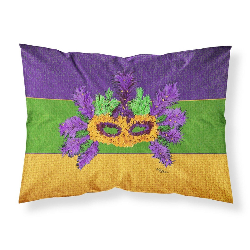 Mardi Gras Standard Pillowcases  Artistic Decorative Front, Crisp White Back