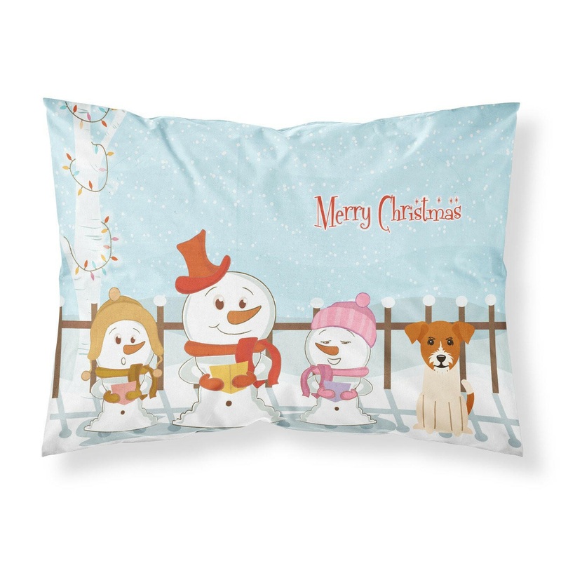 Merry Christmas Carolers Jack Russell Terrier Fabric Standard Pillowcase  Artistic Decorative Front, White Back BB2439PILLOWCASE
