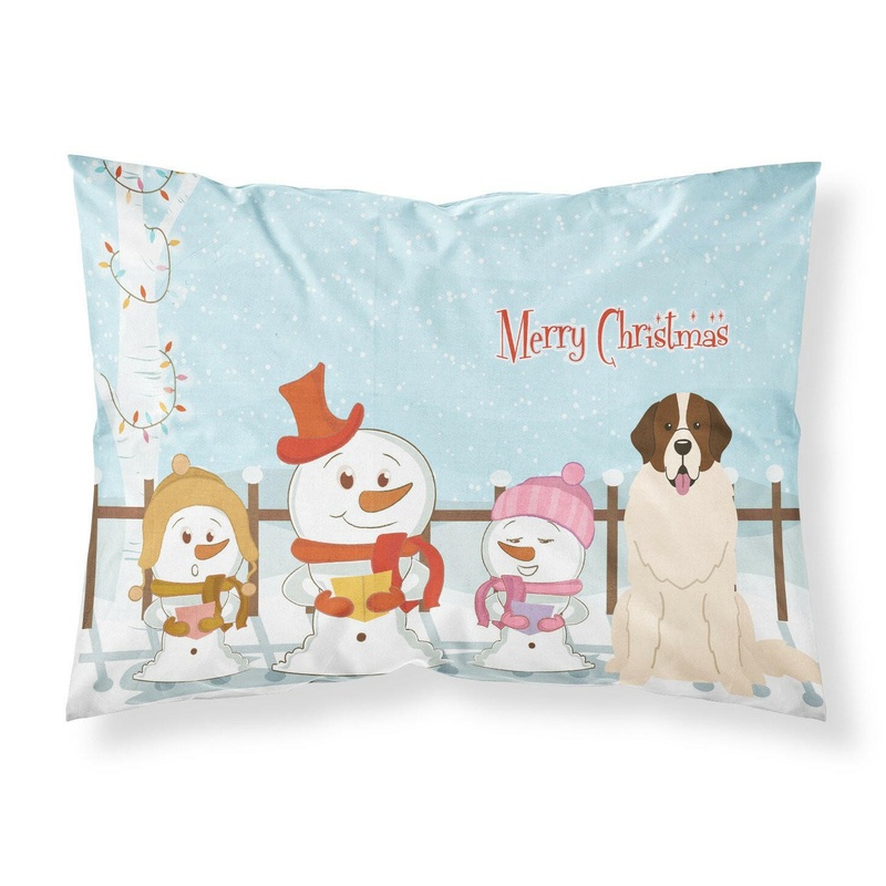 Merry Christmas Carolers Moscow Watchdog Fabric Standard Pillowcase  Artistic Decorative Front, White Back BB2358PILLOWCASE
