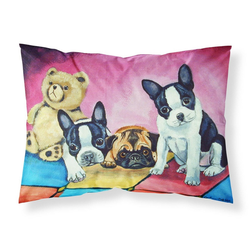 Multiple Breeds Standard Pillowcases  Artistic Decorative Front, Crisp White Back