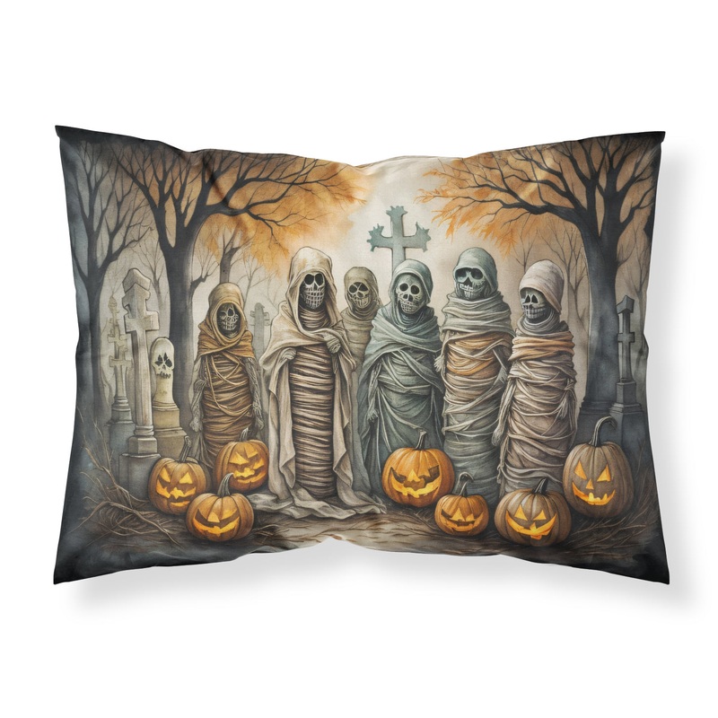 Mummies Spooky Halloween Fabric Standard Pillowcase  Artistic Decorative Front, White Back