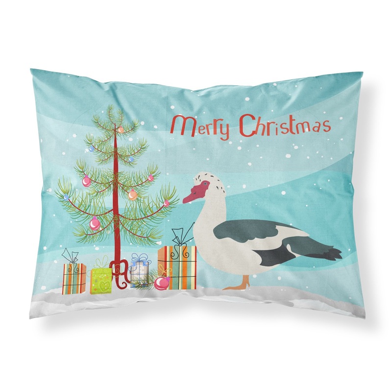 Muscovy Duck Christmas Fabric Standard Pillowcase  Artistic Decorative Front, White Back BB9231PILLOWCASE