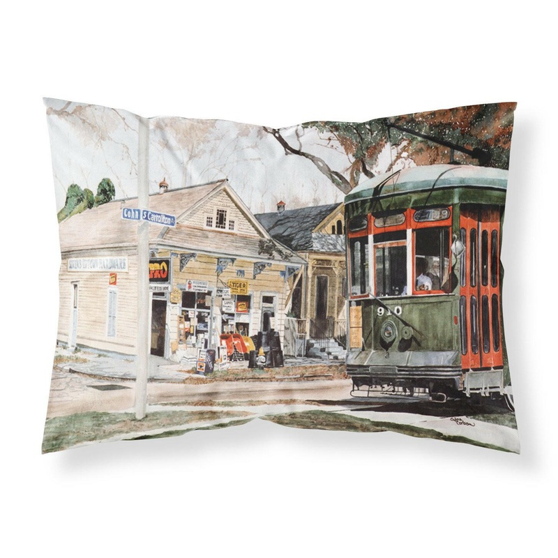 New Orleans Streetcar Standard Pillowcases  Artistic Decorative Front, Crisp White Back