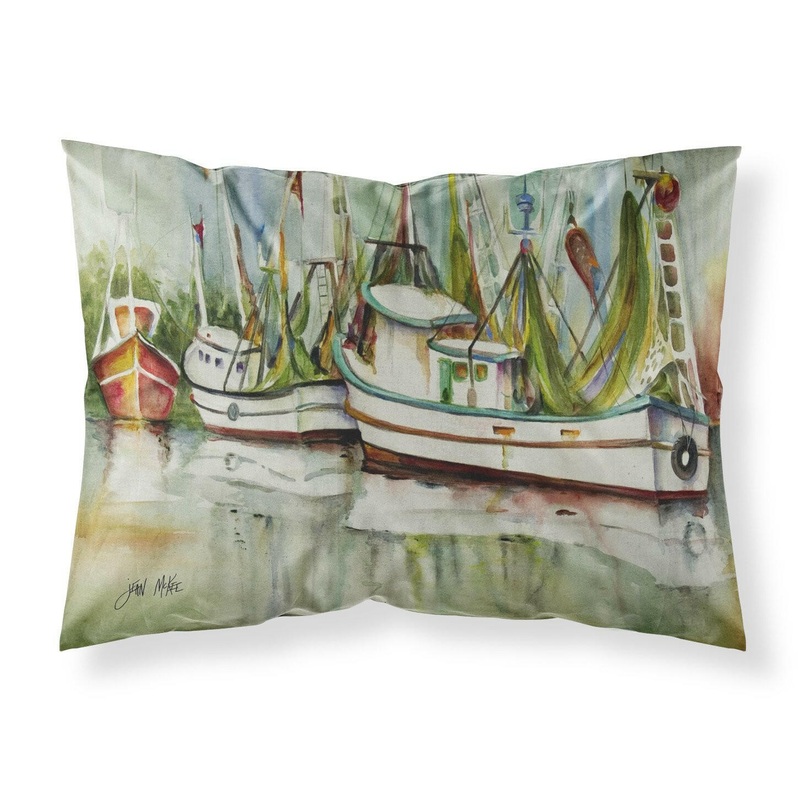 Ocean Springs Shrimper Fabric Standard Pillowcase  Artistic Decorative Front, White Back JMK1067PILLOWCASE