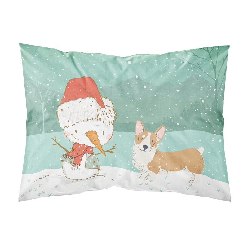 Pembroke Corgi Snowman Christmas  Standard Pillowcase  Artistic Decorative Front, White Back CK2060PILLOWCASE