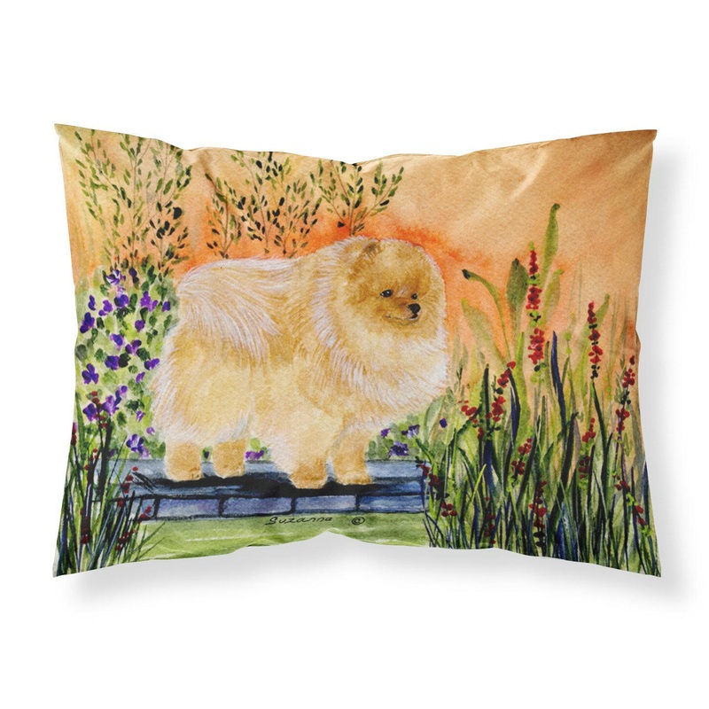 Pomeranian Standard Pillowcases  Artistic Decorative Front, Crisp White Back